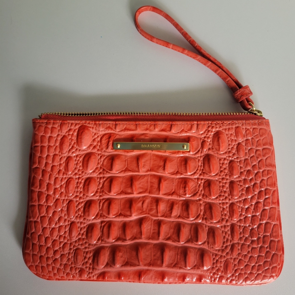 Brahmin Daisy Wristlet – Coral Snapdragon Melbourne, Genuine Leather